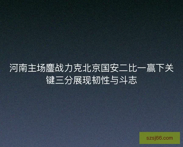 河南主场鏖战力克北京国安二比一赢下关键三分展现韧性与斗志